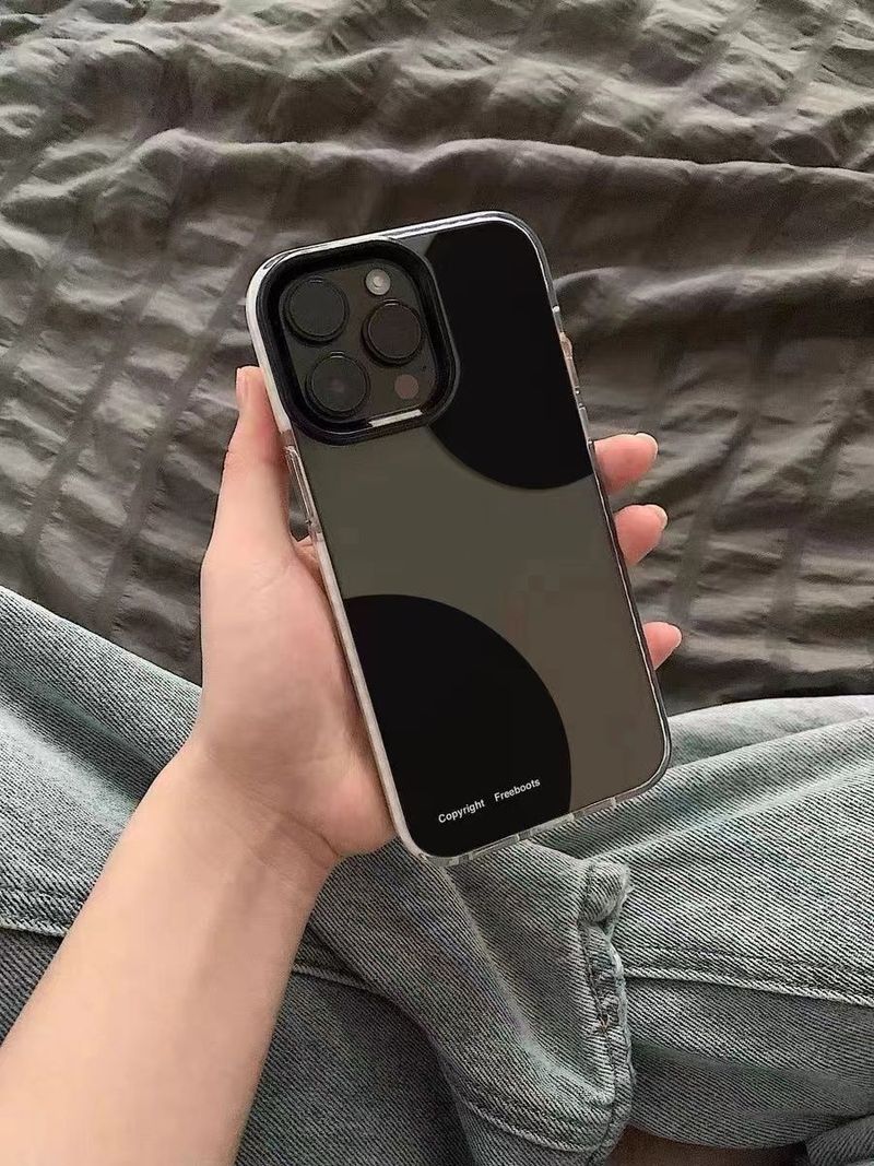 Simple Black Circle Suitable For 15pro Phone Case 14 Transparent 13promax Personalized New XS Trend_voghion.com