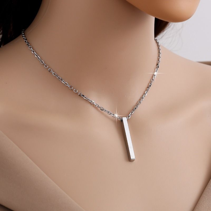 Set di collane con ciondolo a barra minimalista, collane verticali placcate oro/argento/nero/oro rosa, gioielli a strati delicati per le donne, minimalismo quotidiano_voghion.com