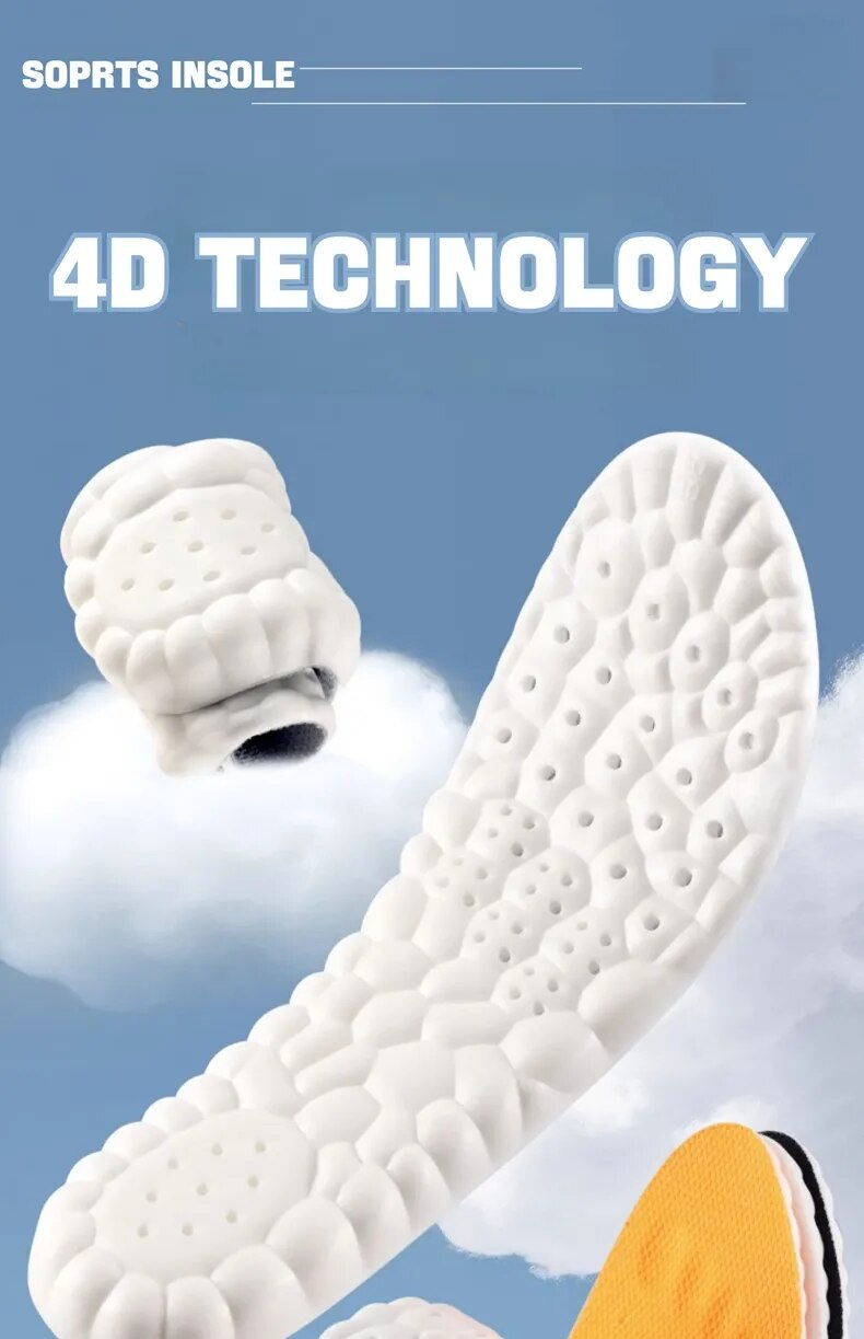 4D Massage Shoes Insoles Super Soft Latex Sports Insole for Feet Running Basket Shoe Sole Arch Support Orthopedic_voghion.com