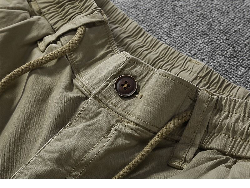 Herrenbekleidung Outdoor-Arbeitsshorts Sommer-Casual-Cargo-Shorts mit mehreren Taschen Bequemer Baumwollstoff Gerade Passform für den täglichen Gebrauch_voghion.com