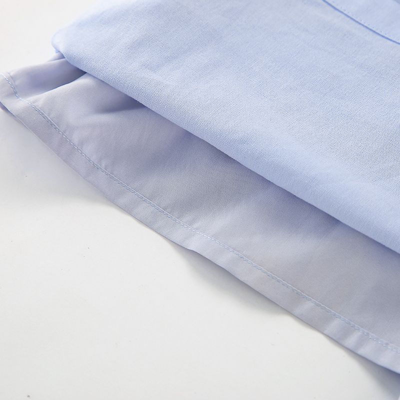 Women's Clothing Summer New Blue Cotton And Linen Sleeveless Vest Vest Trousers Suit_voghion.com