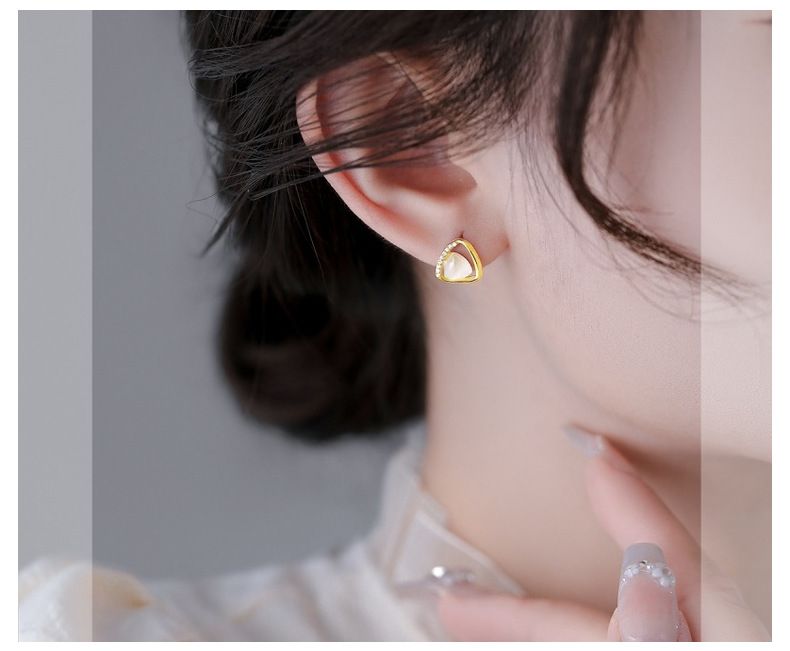 Orecchini a bottone in opale con design di nicchia di alta qualità, orecchini geometrici alla moda per le donne_voghion.com