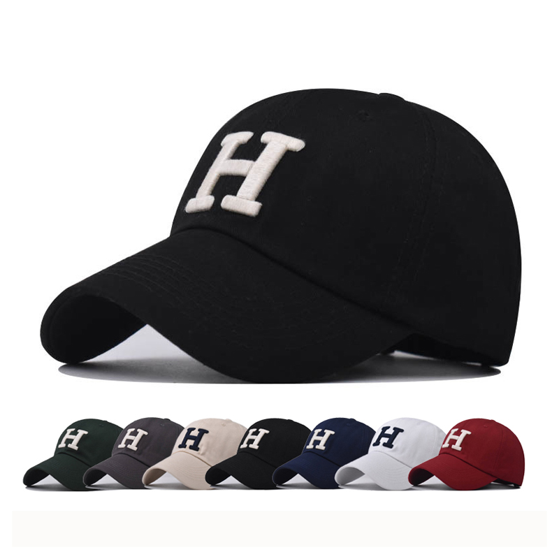 Baseballkappe Snapback-Hut Übergröße Sonnenhut H-Buchstaben Frühling Herbst Baseballkappe Sportkappe Hip Hop Fitted Cap Hut Für_voghion.com