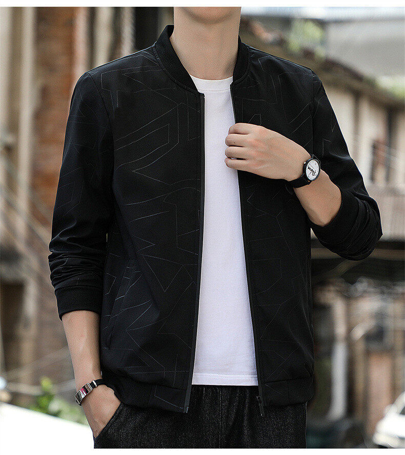 Jacke Frühling und Herbst neue Herren Slim Jacke Mode Herrenbekleidung_voghion.com