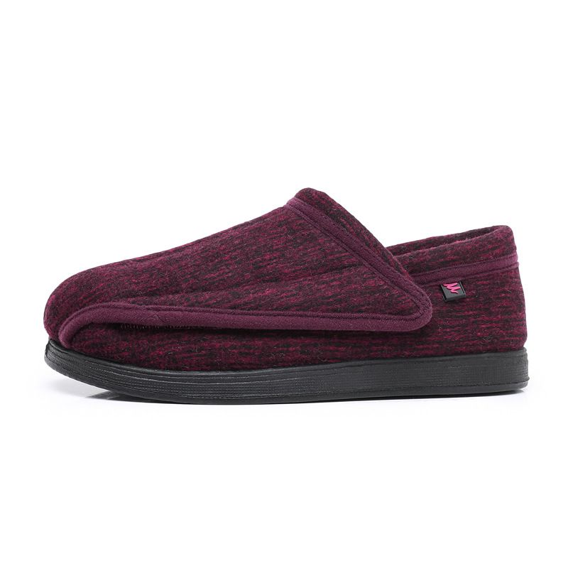 Ziwa Ge Winter New Warm Fleece-Lined Thickened Cloth Widened Velcro Shoe Top Openable Comfortable Cotton Shoes_voghion.com