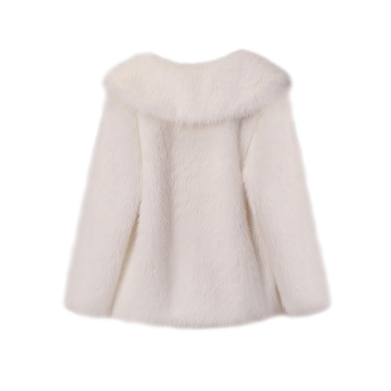 Cappotto in pelliccia sintetica di lusso da donna, giacca di media lunghezza con revers oversize – Capispalla invernale alla moda, morbido peluche, stile street, colori multipli_voghion.com