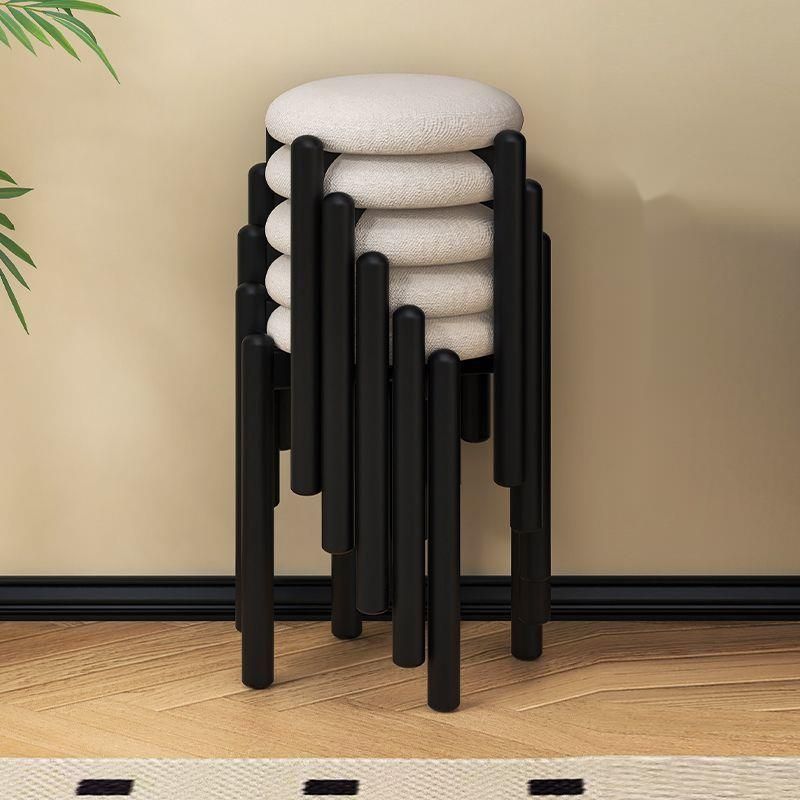 Solid Makeup Soft Rubber Wood Low Round Home Dining Dressing High Living Room Stackable Stool_voghion.com