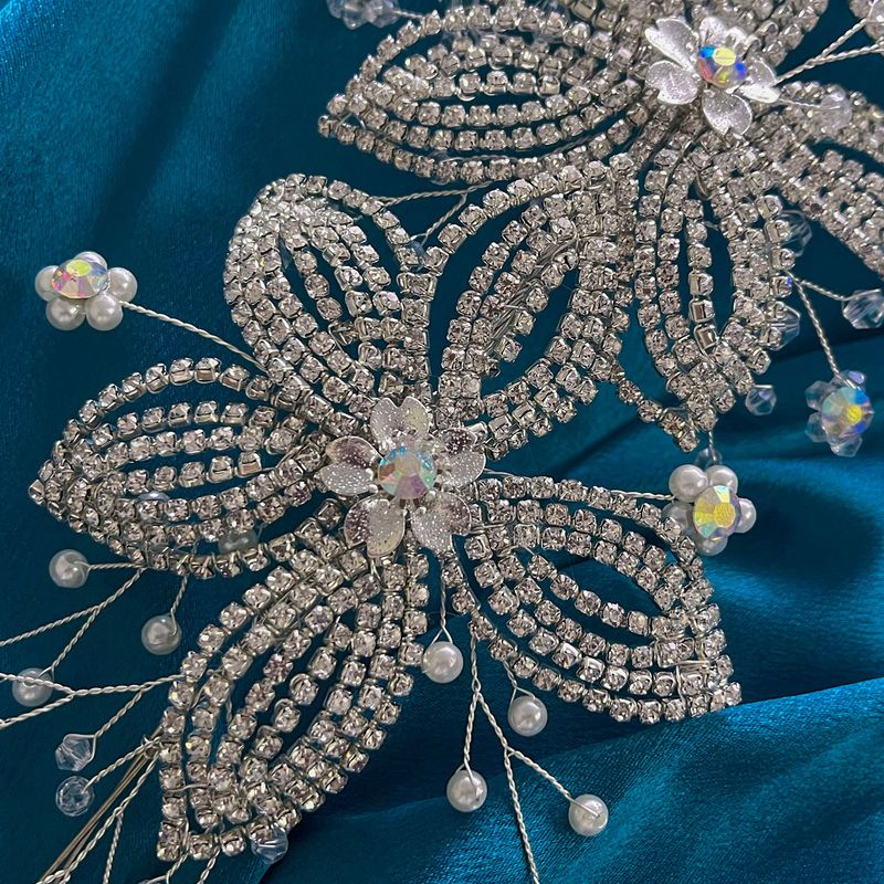 Nejprodávanější svatební čelenka, ručně vyráběná korunka s řetízkem a listy, křišťálová květina, lehké luxusní vlasové doplňky pro těžký průmysl_voghion.com