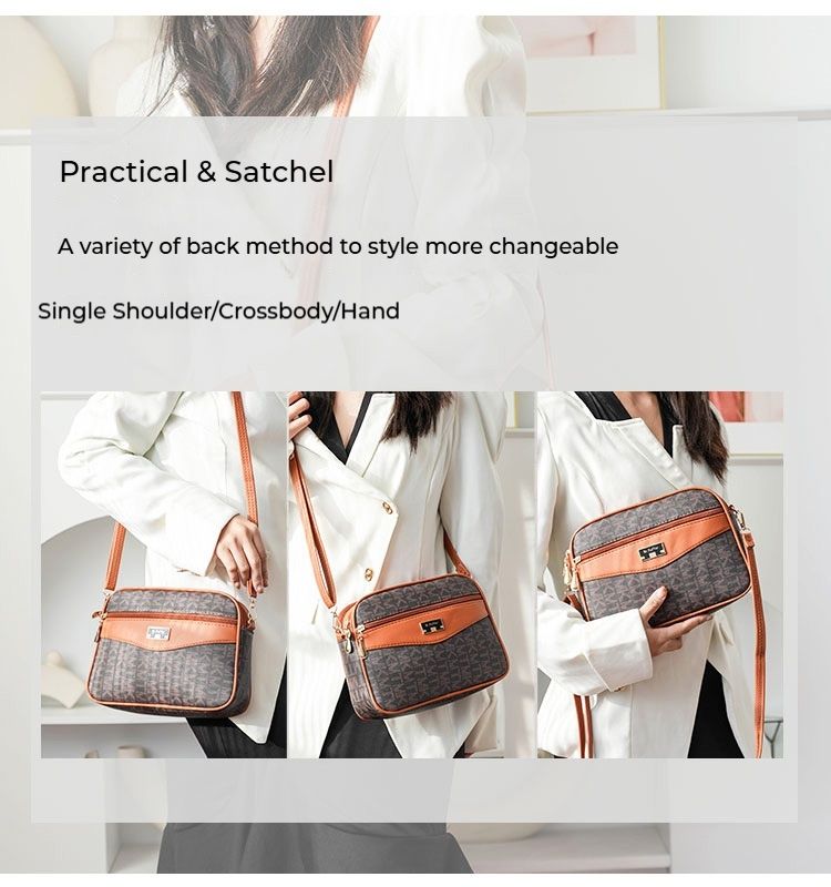 Bolso bandolera para mujer de nuevo estilo: lujoso bolso de hombro multicapa con doble cremallera y gran capacidad, ideal para ir al trabajo y hacer compras._voghion.com