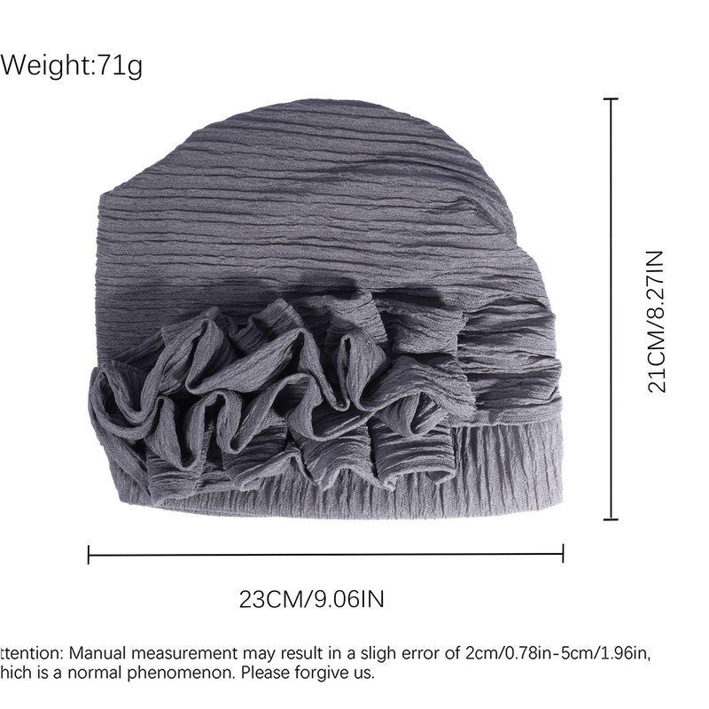 Elastic Pleated Lace Headscarf Hat – Fungus Lace Hair Care Cap, Adjustable & Breathable_voghion.com