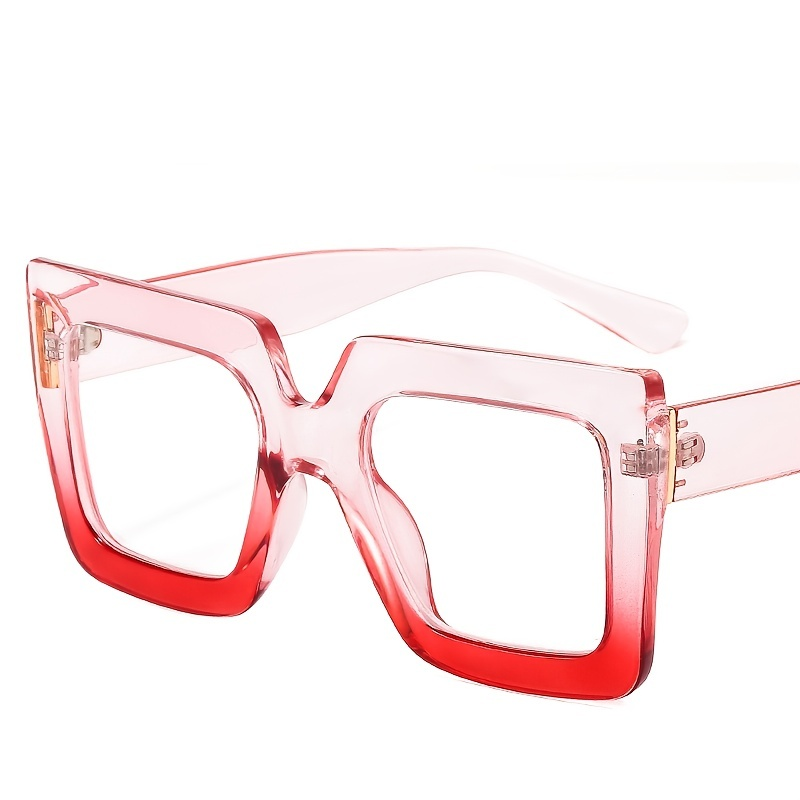 Two-color Transparent Square Frame Blue Light Blocking Glasses,Spectacles Lens,Computer Reading/Gaming/TV/Phones Glasses Relieve Eye Fatigue & UV Glar_voghion.com