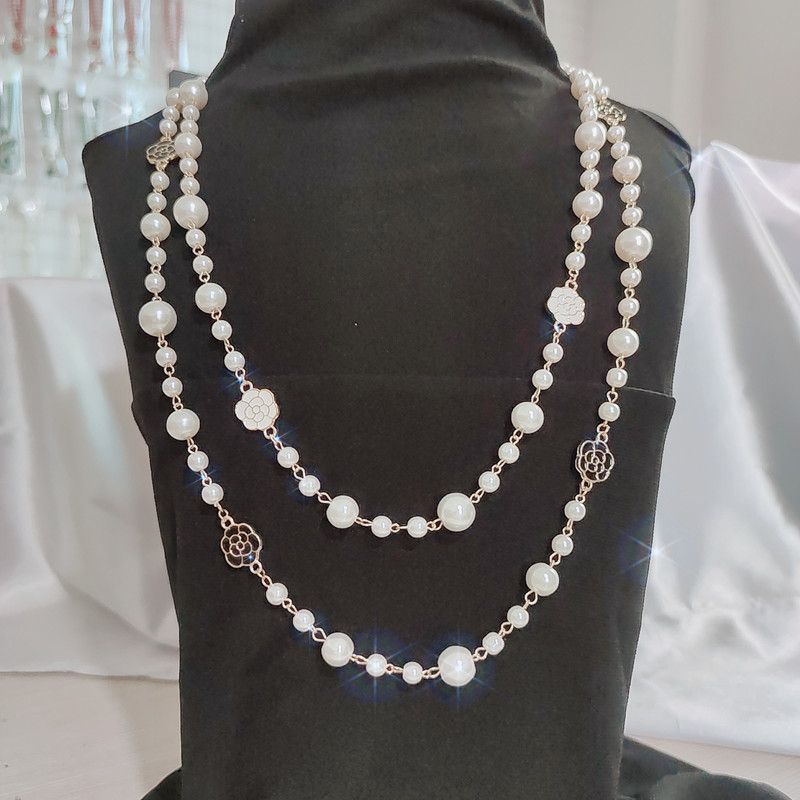 Pearl Necklace For Women 2024 New Light High-en Choker Autumn Winter Long Sweater Chain Elegant An_voghion.com