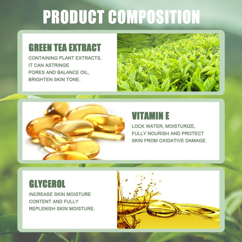 Máscara de Chá Verde, Bastão de Limpeza Facial, Hidratante, Limpeza Profunda, Removedor de Poros, Cravos, Máscara Facial, Controle de Oleosidade, Cosméticos e Maquiagem_voghion.com