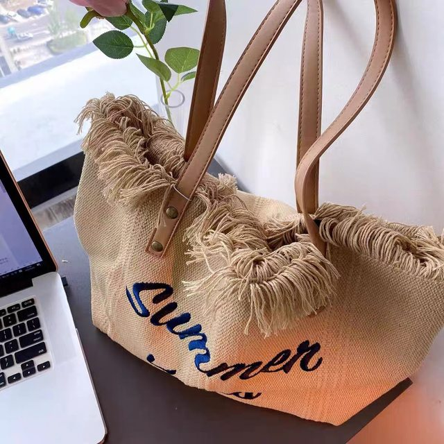 Handtasche Fraebeutel Design Einfach Nisch Rees Strandbeutel Quasten Buschtaf Broderie Moud Grouss Kapazitéit Schëllertaschen 2022_voghion.com