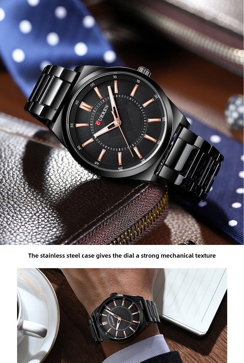 Orologio da uomo impermeabile in acciaio inossidabile con datario, orologio da polso al quarzo minimalista da uomo, quadrante rotondo classico, cinturino in lega_voghion.com