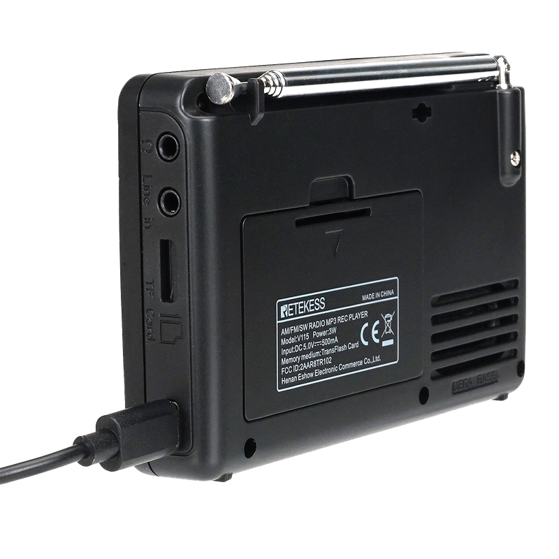 Retekess V115 SW Portable Radios AM FM Rechargeable Shortwave Radio Battery Powered Full Waves USB Recorder For Gift_voghion.com