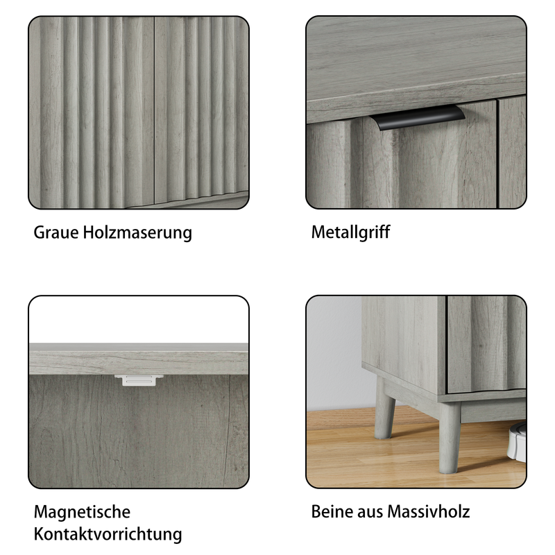 Rillenkantenschrank Waschgrau Mit Verstellbaren Regalen Für Flur_voghion.com