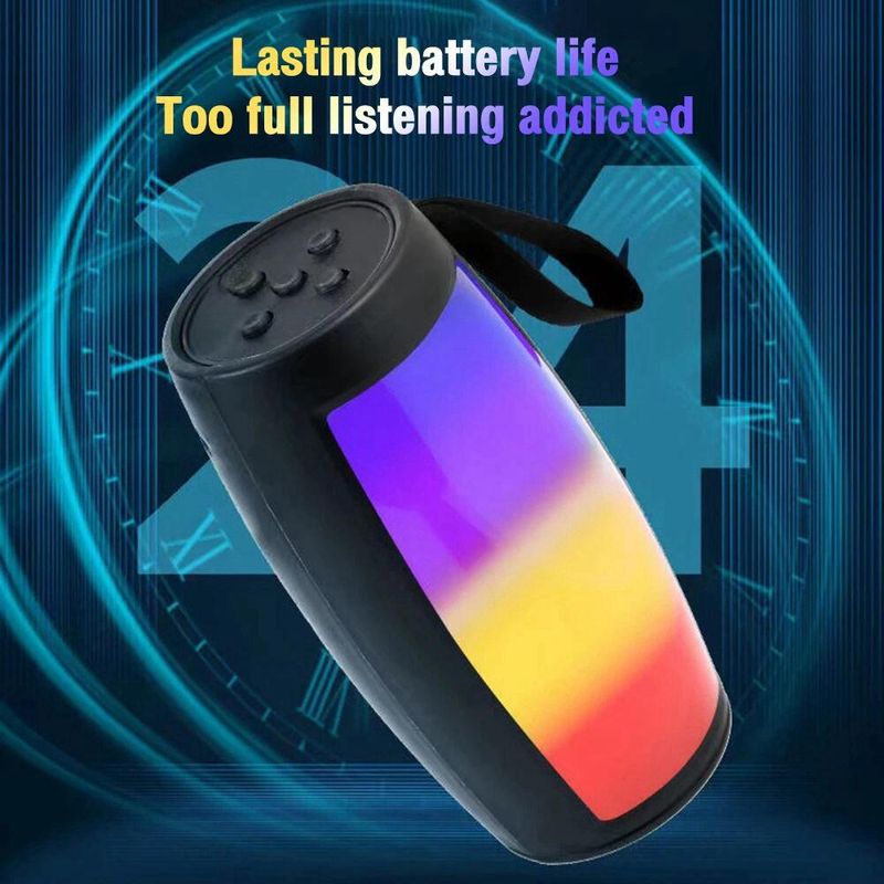 Głośniki bezprzewodowe Bluetooth S12, przenośne pudełko, subwoofer, bas, odtwarzacz MP3, system dźwiękowy, światła LED_voghion.com