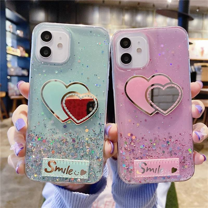 Mirror Glitter Girl Case For Xiaomi Mi POCO X2 X3 NFC M3 F2 9T CC9 A3 Redmi Note 10 6 7 8 9 9S 10T Lite 5G K20 K30 Pro K_voghion.com