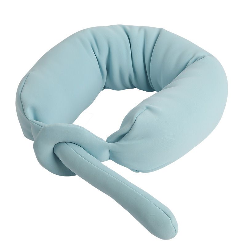 Ergonomic U-Shaped Neck Pillow For Travel - Ultra Soft Knitted Memory Foam Support Pastel Pink, Mint_voghion.com