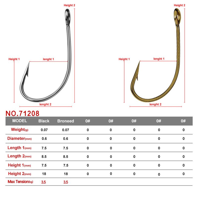 Sea High Carbon Steel Fishing Naked Brown Black Fly Hair Barbed Circle Single Hook_voghion.com