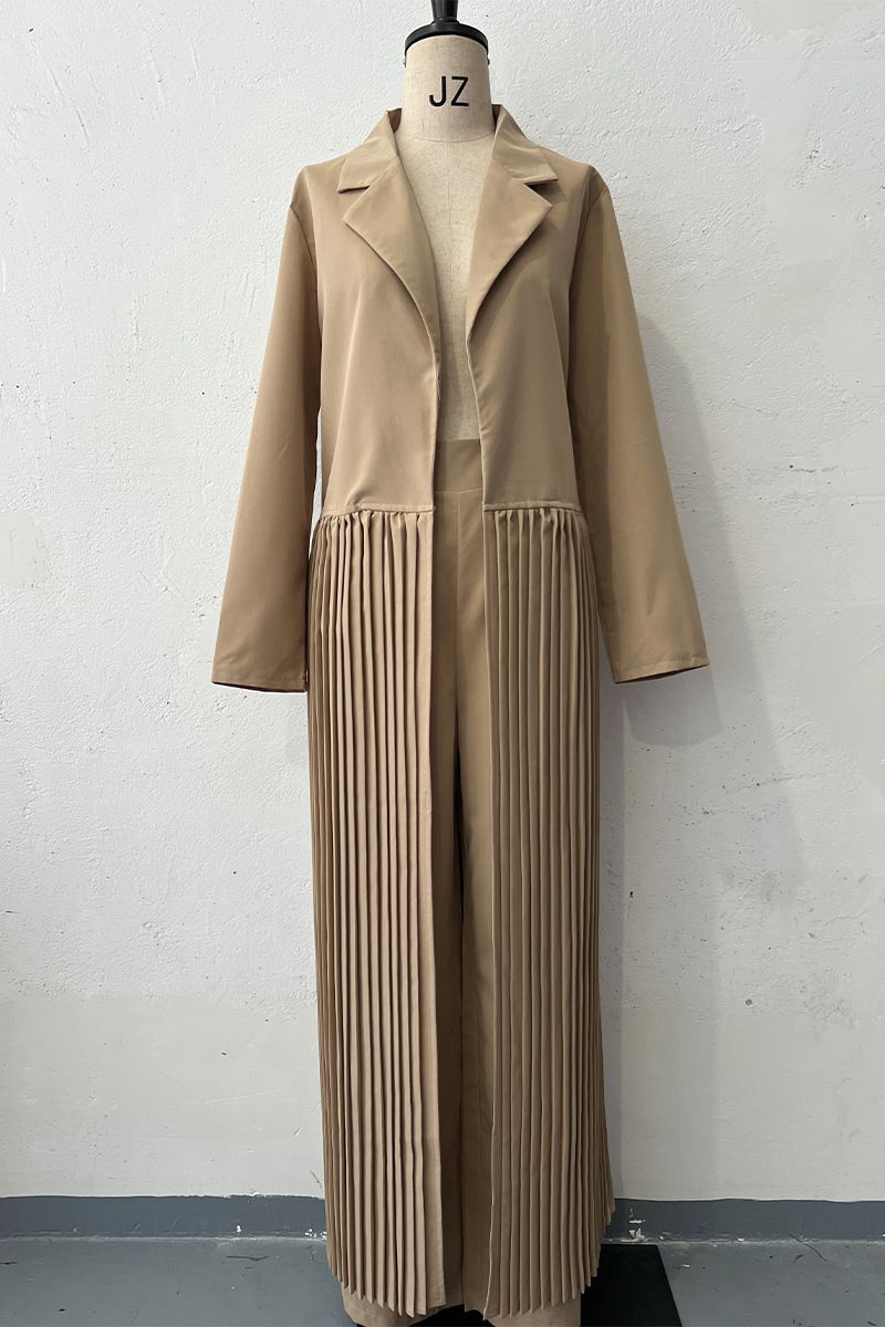 Pantaloni antivento a pieghe di media lunghezza, due pezzi, stile semplice, stile europeo e americano_voghion.com