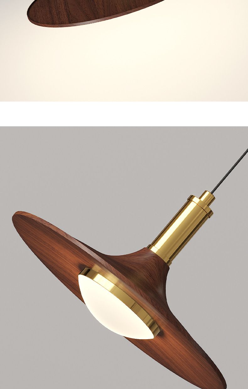 Lampada a sospensione da comodino per camera da letto color noce, stile vintage, per ristorante, sala da tè e caffè, a tre teste, modello UFO, 2025_voghion.com