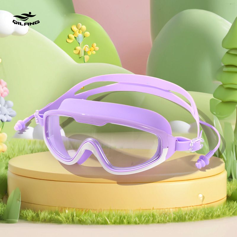 Children's HD Large Frame Waterproof Anti-Fog Transparent Comfortable Non-Tightening Boys And Girls Youth Swim Goggles_voghion.com
