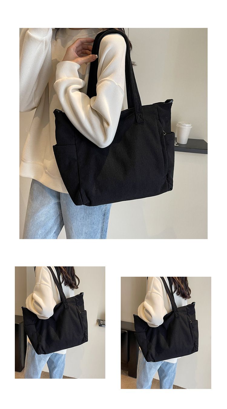 Corduroy for women, large capacity 2024 new autumn winter versatile single shoulder crossbody bag, high-end sensory and_voghion.com