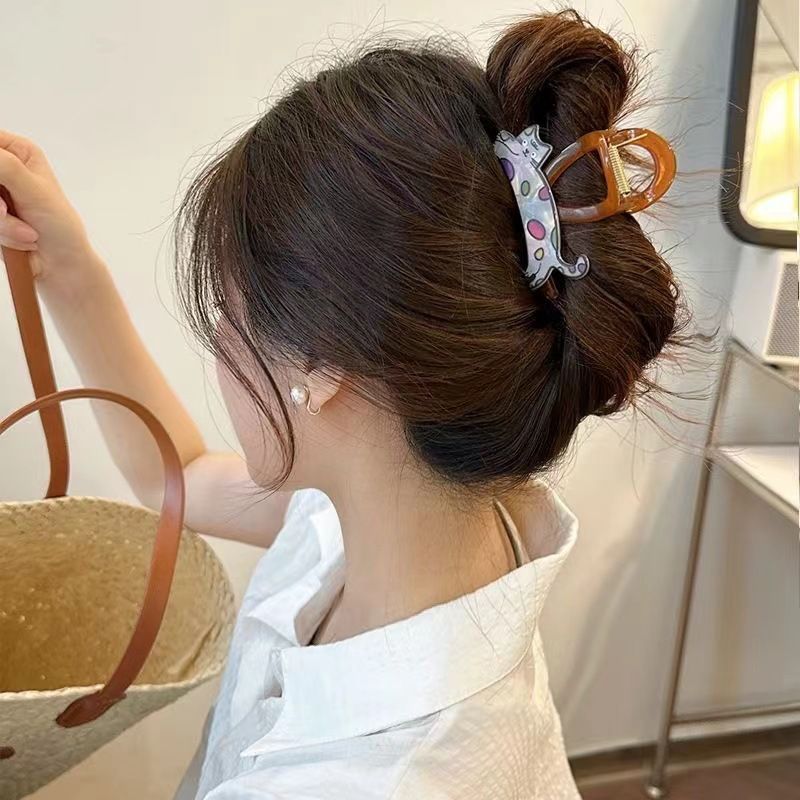 Dolce e carino cucciolo di caramello afferrare clip coreano accessori per capelli versatile alta qualità forcina posteriore testa squalo clip media femmina_voghion.com