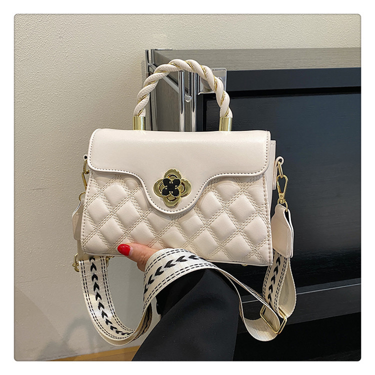 2023 New Women's Bag Fashion Simple Portable Oblique Cross Bag Rhombic Contrast color shoulder bag live broadcast good cross-border trendy bag_voghion.com