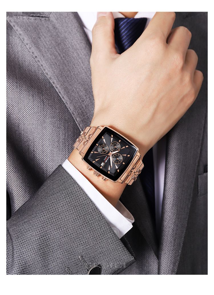 Orologio da polso al quarzo con cronometro da uomo e da donna, di lusso, con data, design alla moda, impermeabile, Reloj Hombre_voghion.com