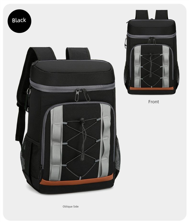 2024 Neuankömmling Isolierter Picknick-Rucksack mit großer Kapazität für draußen Kaltbierbeutel Oxford-Stoff Verdickter Eisbeutel_voghion.com