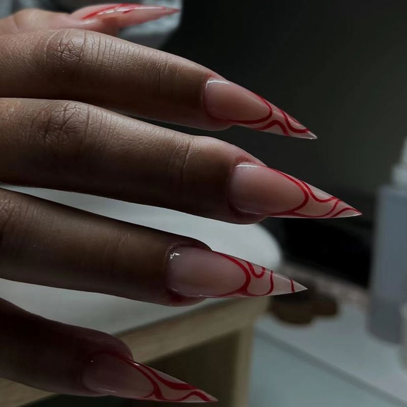 Schönheit Gesundheit Langen, Spitzen Wein Rot Well Maniküre Heißer Mädchen Ins Stil Tragen Nagellack Stück Nagel Großhandel_voghion.com