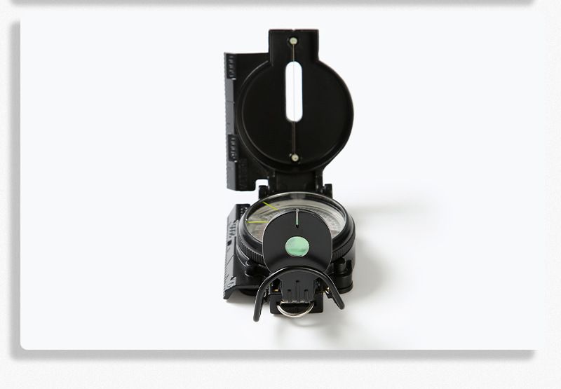 Brújula multifuncional de aleación de aluminio con tapa abatible estilo americano para senderismo y acampada, equipo para exteriores._voghion.com