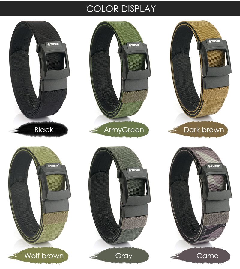HOT VATLTY Work Tool for Men Tight Nylon Metal Automatic Buckle Plainclothes Police Military Tactical Pistol Belt Male_voghion.com