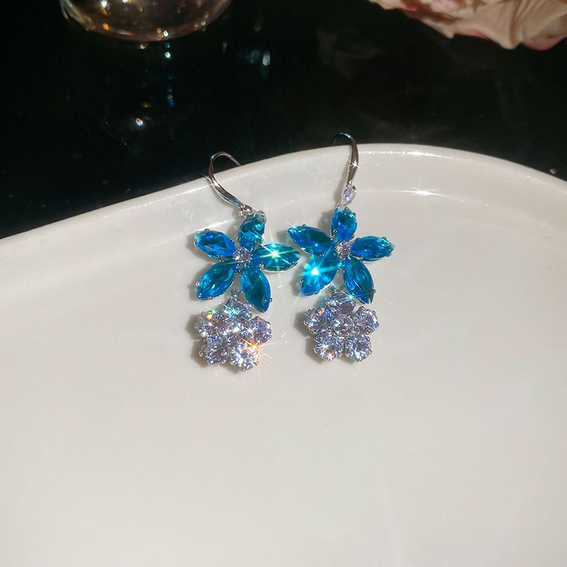 Collana con ciondolo a forma di fiore, foglia e goccia d'acqua, set di orecchini, leggeri, di lusso, pesanti, artigianali, catena per clavicola, moda, alta gamma_voghion.com
