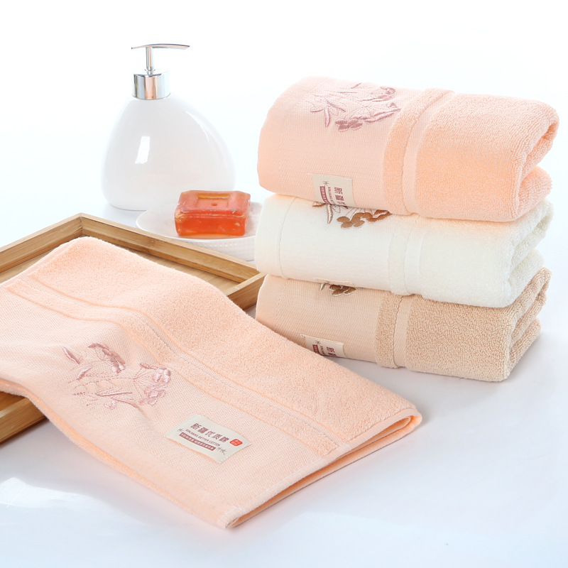 Gaoyang County Cotton Towel New Jacquard Pure Cotton Embroidery Lotus Pattern Household Thickened Xinjiang Cotton Towel_voghion.com