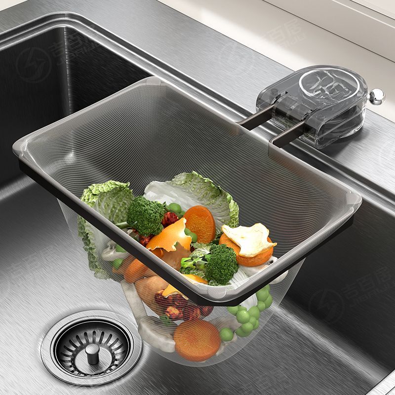 Jibaiju Kitchen Rack Suction Cup Drainer Home Sink Vegetable Washing Basin Leftover Filter Net Draining Stand_voghion.com