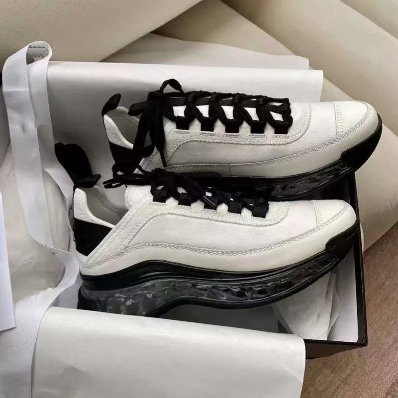2026 Style Top ChaneI Version Pure Original Sneakers Diamond Mesh Color Block Dad Comfortable Black And Height Increasin_voghion.com