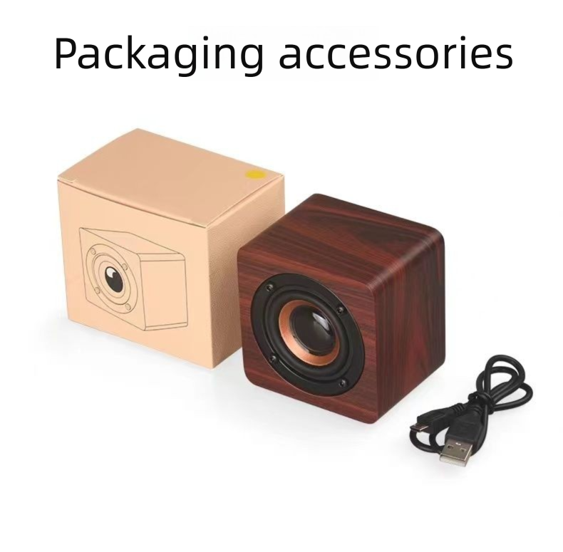 Q1 Caixa de Som Bluetooth Portátil de Madeira Mini Subwoofer de Áudio Sem Fio para Celular Presente Alta Potência Volume Criativo_voghion.com