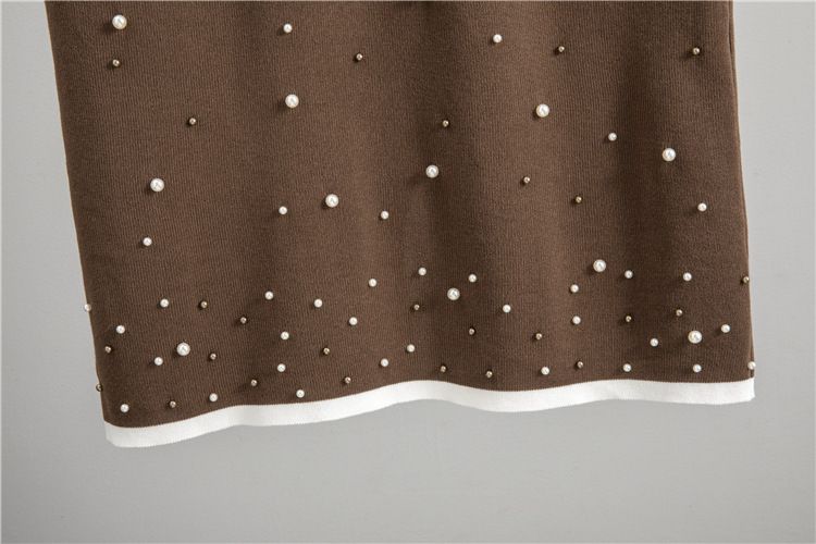 Strickset mit Sternen – Langarmpullover und Maxirock (Viskosemischung, Einheitsgröße)_voghion.com