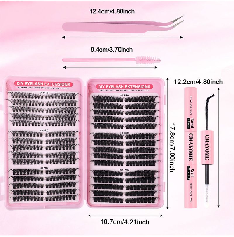 False Eyelashes Large Capacity 540 Clusters Of D Curled Thick False Eyelashes Book Set Hot Melt Segmented Mixed Eyelashes_voghion.com