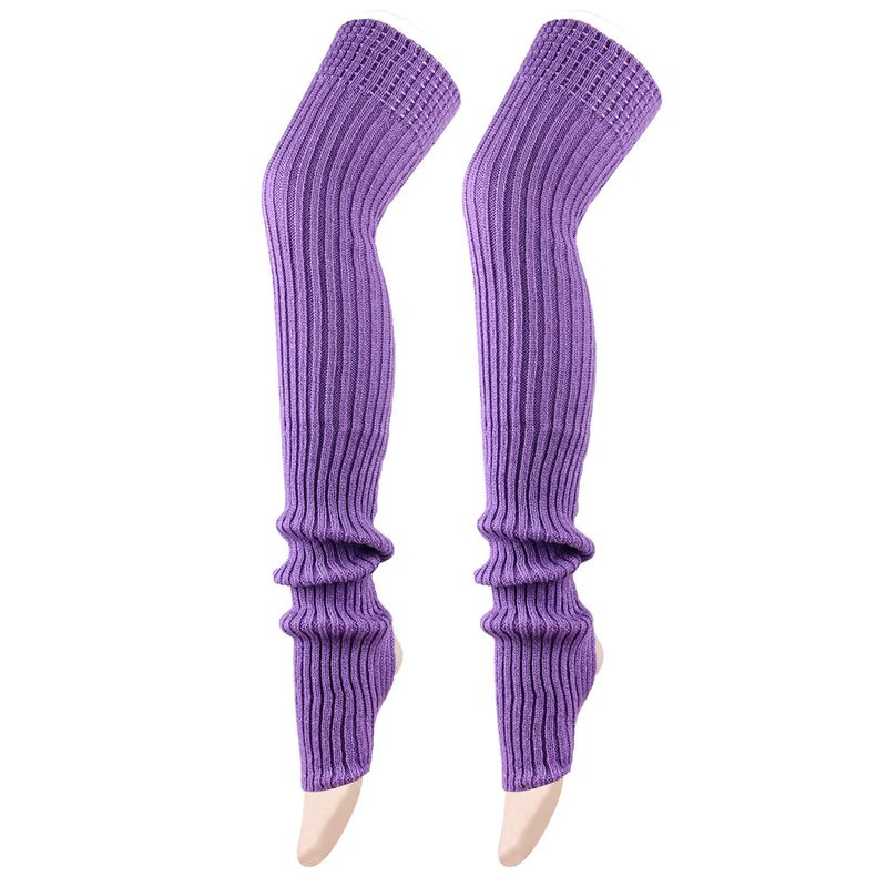 Unisex Verlängerte Woll-Beinstulpen (80 cm) Damen-Florsocken, gestrickte Woll-Beinstulpen, Ballett-Yoga-Fußwärmer_voghion.com