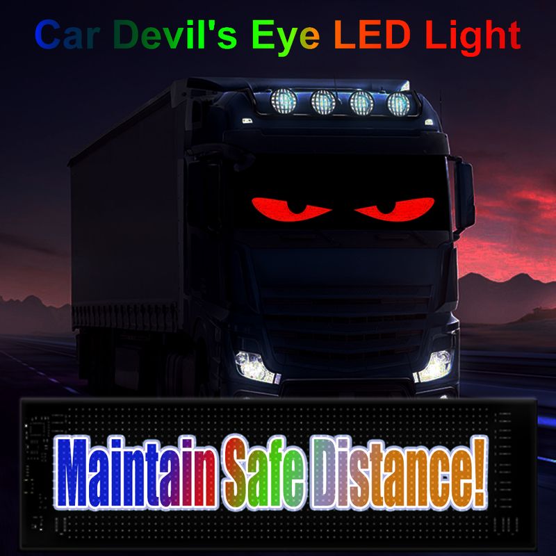 Dynamisches Devil's Eye LKW-Windschutzscheiben-Scrolling-Werbung Autoschild RGB DIY App-Steuerung LED-Panel Flexibles Displaylicht_voghion.com