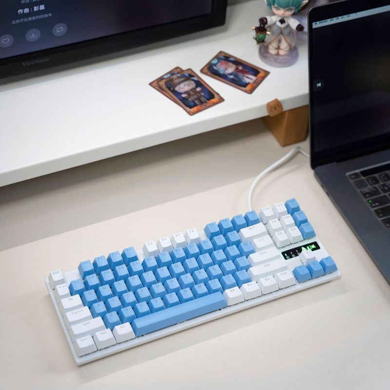 Keyboard Designer Ling Key Real Mechanical Keyboard Wired 87/104 Key Luminous Green And Black Tea Shaft Wired Keyboard_voghion.com