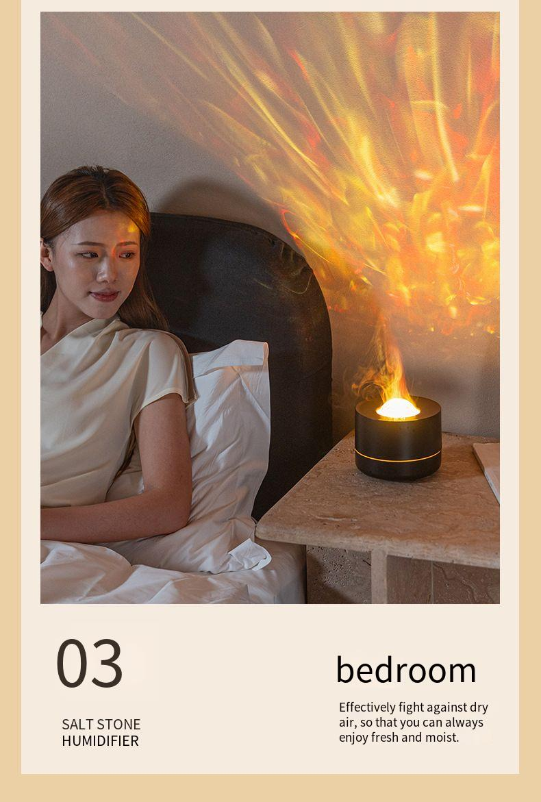 2025 New Colorful Flame Aromatherapy Machine Essential Oil Bedroom Atmosphere Light USB Plug-in Star Projection Lamp_voghion.com