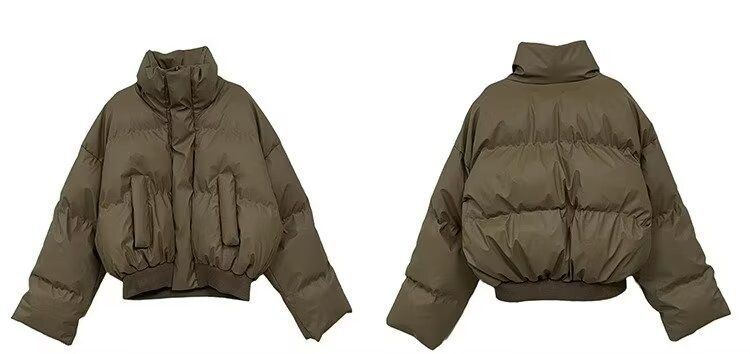 Men's Clothing Autumn and Winter Pu Leather Cotton Coat, Loose Stand Up Collar Cotton Coat, Short Sleeved Jacket, Motorcycle Zipper Jacket_voghion.com