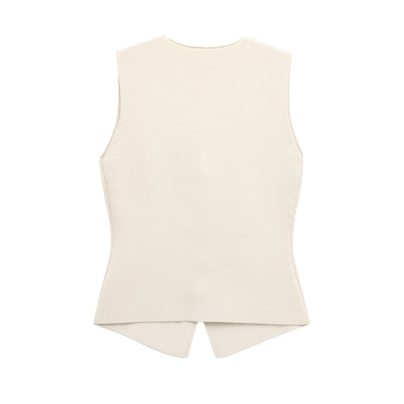 Gilet da donna in maglia con piccole pieghe e gonna patchwork_voghion.com