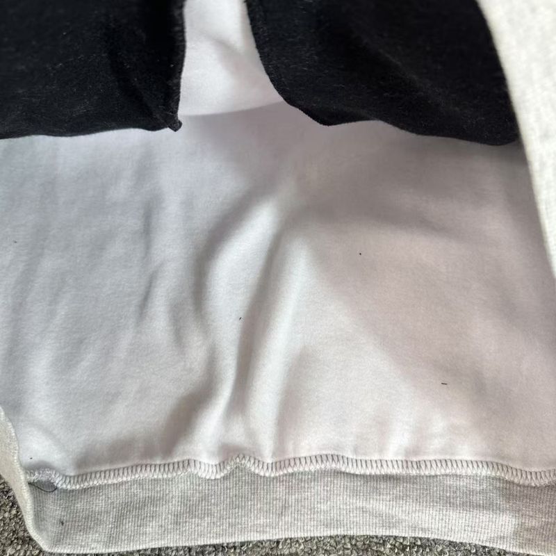 Mertra Patchwork Stickerei Fleece High Street Lose Unisex Fledermausärmel Hoodie Sweatshirt Lässiges Langes Hosenset_voghion.com